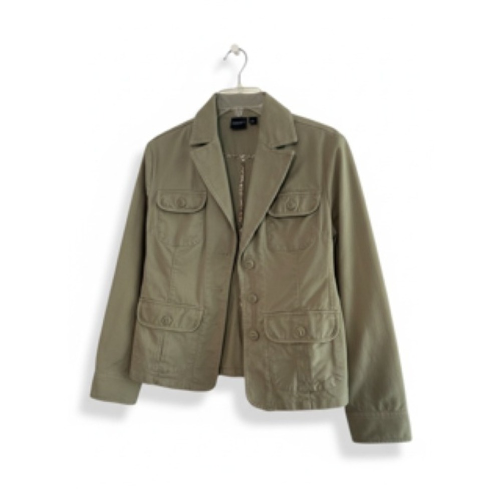 Sonoma Life Style Womens Small‎ Olive Green Cotton Utility Field Jacket Safari
